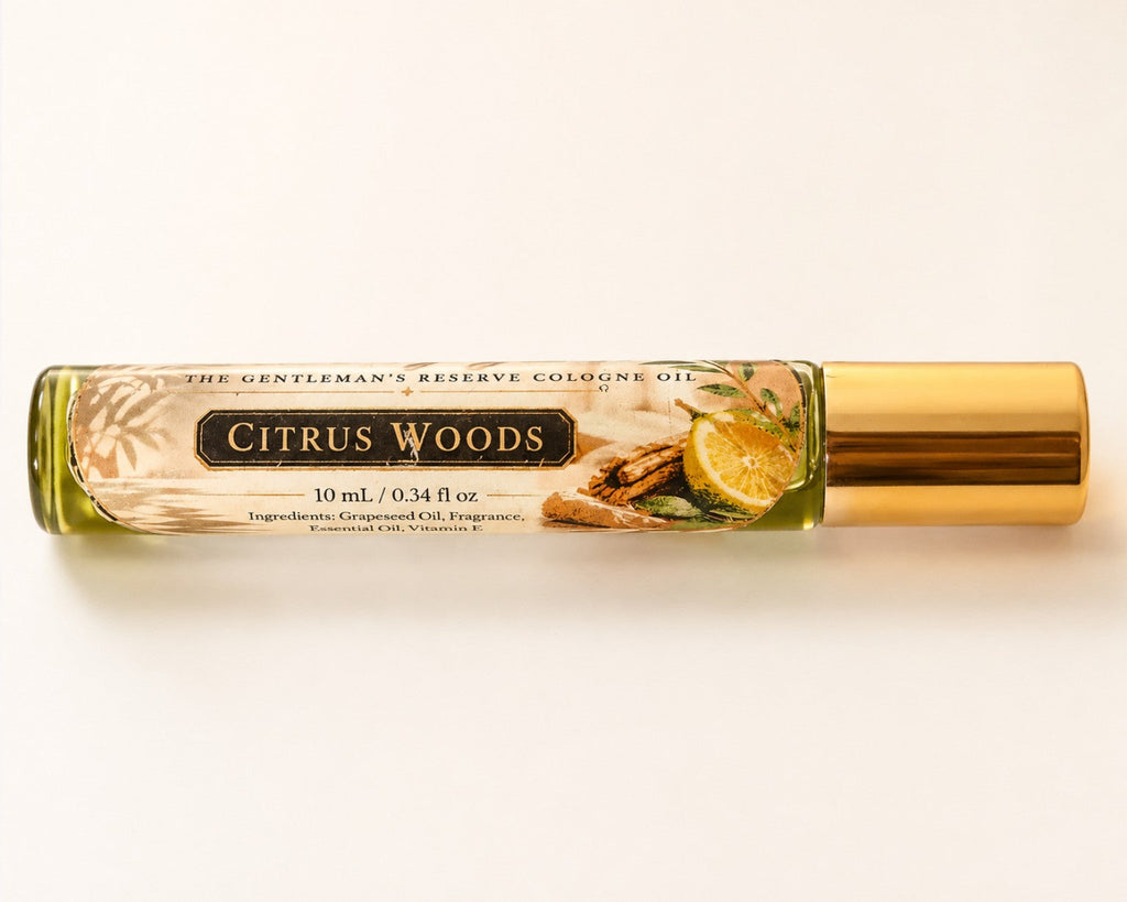 Citrus Woods 10 mL cologne oil roller from The Gentleman’s Reserve by Essentially Yours