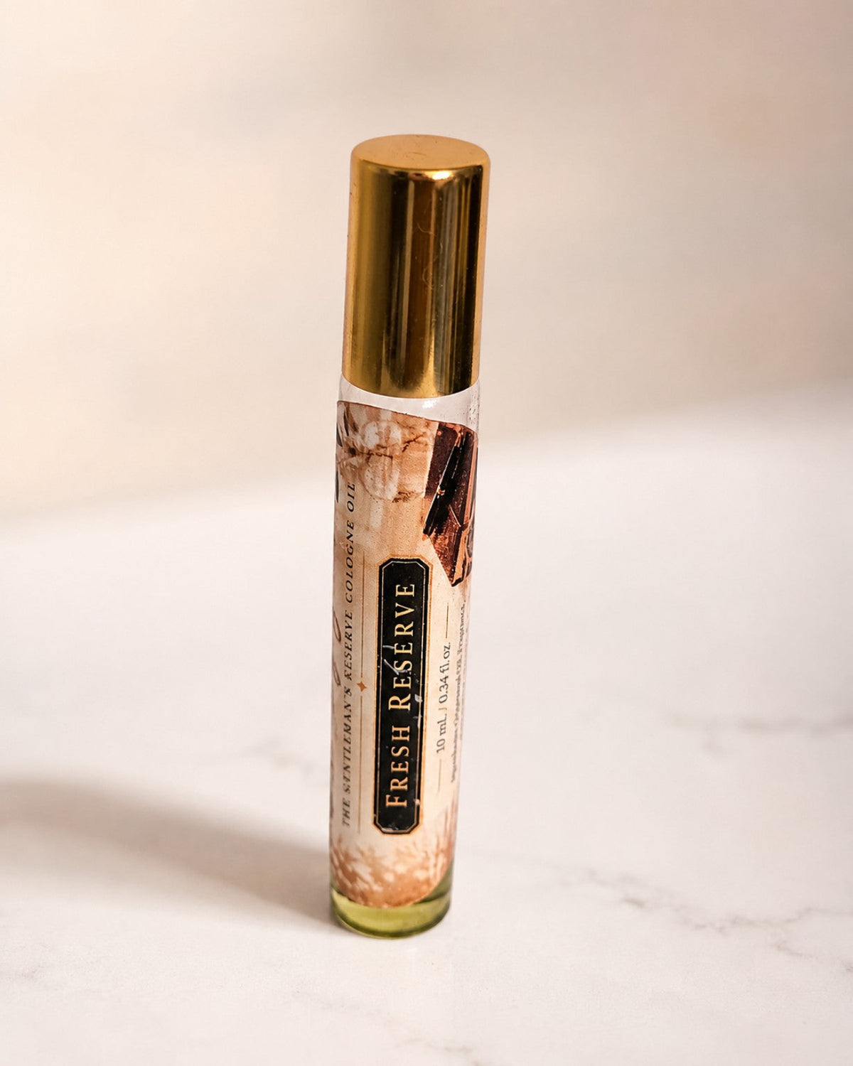 Fresh Reserve 10 mL cologne oil roller standing upright from The Gentleman’s Reserve by Essentially Yours